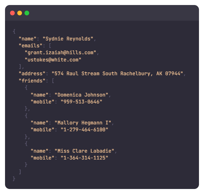 Fake JSON Schema Response